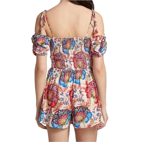 MISA Los Angeles Ruchika Floral Puff Sleeve Romper Size M NWT - Picture 4 of 15